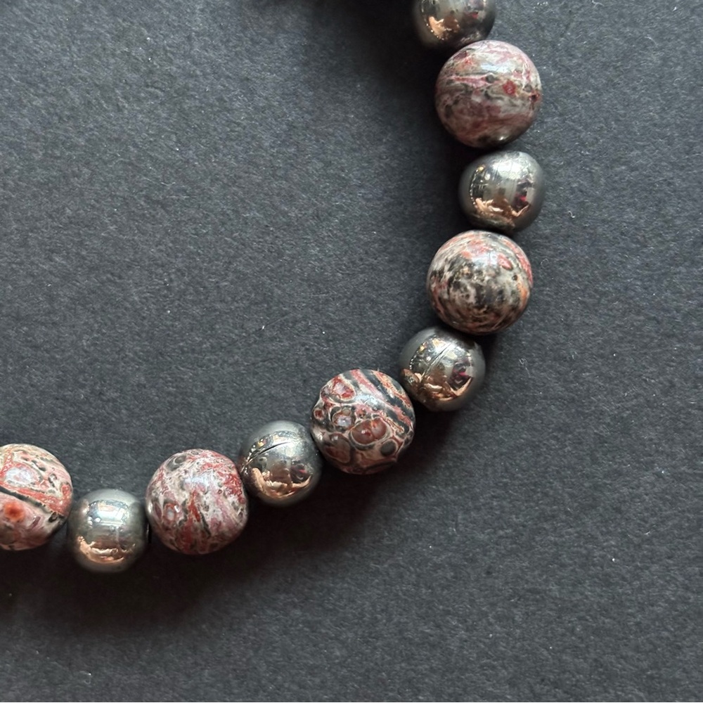 Leopard Jasper Bead Bracelet | 7 IN - Picture 6 of 7